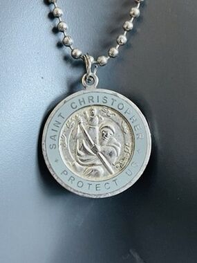 Saint Christopher Protect Us Medal Pendant Chain